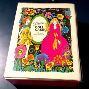 Vintage 1970s Dawn Doll Carrying Case with Coat